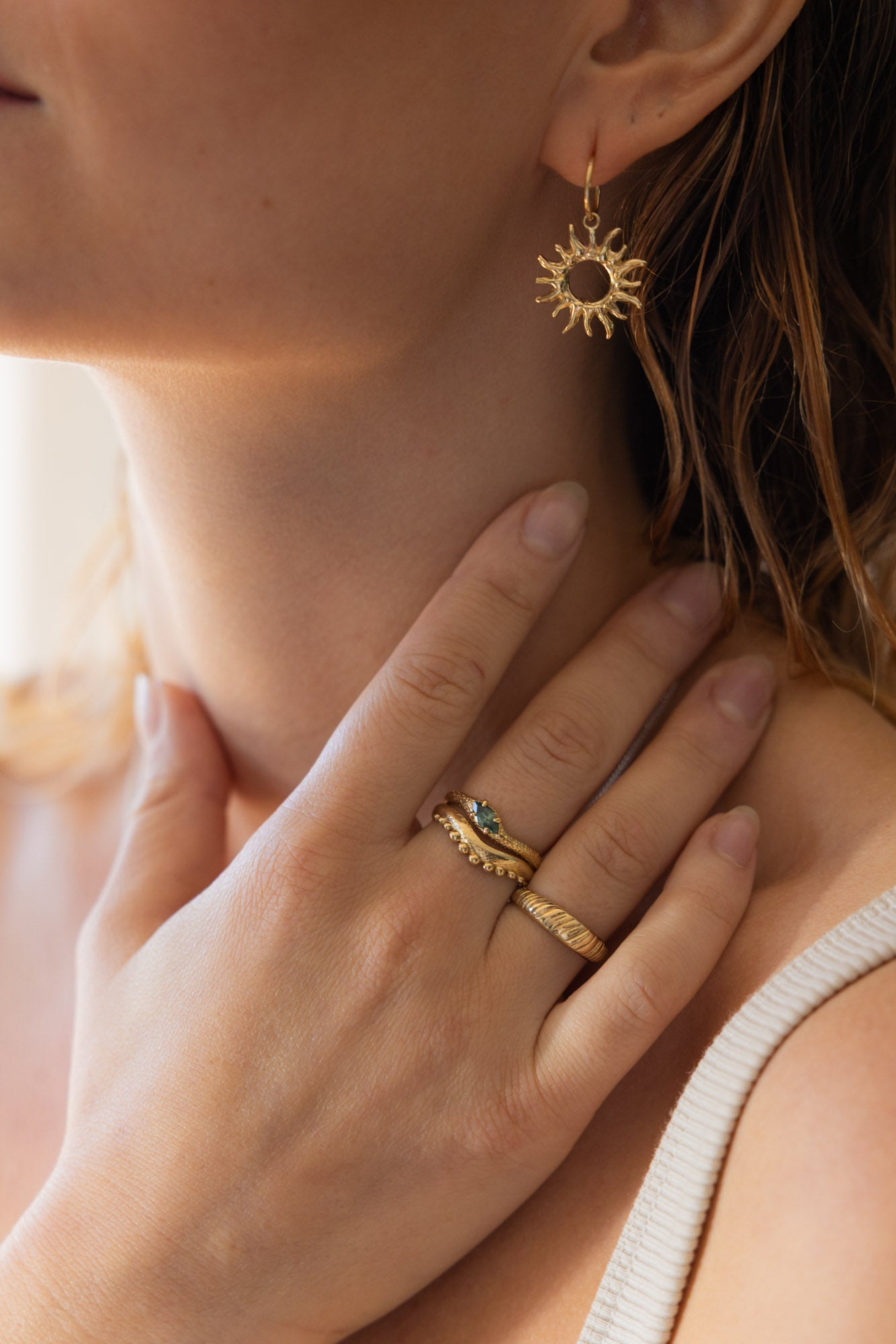 SOL SLEEPERS - GOLD - Neij Jewellery, Earrings