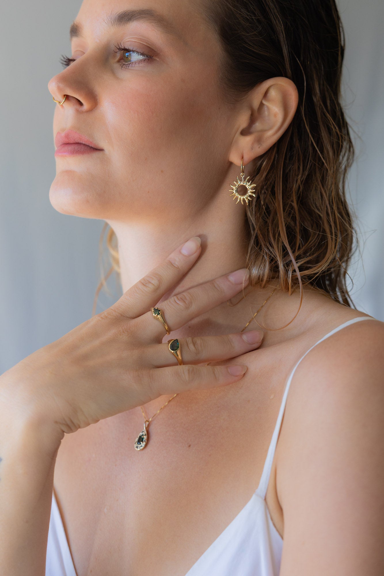SOL SLEEPERS - GOLD - Neij Jewellery, Earrings