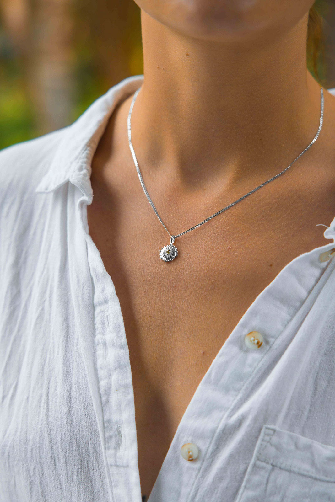 SAPPHIRE SUN NECKLACE | SILVER - Neij Jewellery, Necklaces